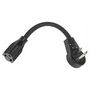 6" Extension Cord with Flat Rotating Plug - Black P-A000146N