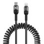 Mcdodo CA-1960 USB-C to Lightning spring cable, 36W, 1.8m (black), Mcdodo CA-1960