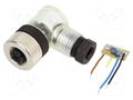 Connector: M12; plug; PIN: 4; female; 30V; angled 90°; IP68; 4A; 4÷6mm IFM ELECTRONIC E11510