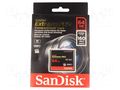 Memory card; Extreme Pro; Compact Flash; R: 160MB/s; W: 150MB/s SANDISK SDCFXPS-064G-X46