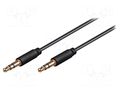 Cable; Jack 3.5mm 3pin plug,both sides; 3m; Plating: gold-plated Goobay AVK-183-300BK