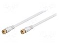 Cable; 2.5m; F plug,both sides; shielded connectors; white; 75Ω Goobay BKF-0250G