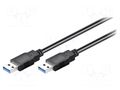 Cable; crossover,USB 3.0; USB A plug,both sides; 0.5m; black Goobay USB3.0-AA/0.5