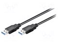 Cable; crossover,USB 3.0; USB A plug,both sides; 5m; black; 5Gbps GOOBAY USB3.0-AA/5