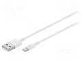 Cable; USB 2.0; Apple Lightning plug,USB A plug; 3m; white GOOBAY USB-LIGHT/3.0WH
