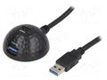 Cable; USB 3.0; USB A socket,USB A plug; 1.5m; black; 5Gbps; PVC Goobay USB3.0-DOCK