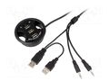Hub USB; Jack 3.5mm socket x2,USB A socket x3; USB 2.0; PnP Goobay HUB02/AUD