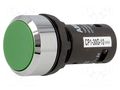 Switch: push-button; 22mm; Stabl.pos: 1; NO; green; none; 1A/240VAC ABB CP1-30G-10