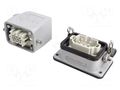 Connector: HDC; male + female; HE; PIN: 6; 24A; 500V; 6+PE; size 3 WEIDMÜLLER KIT-HE06.100M