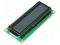 Display: LCD; alphanumeric; STN Positive; 16x2; grey; 80x36x13.5mm RAYSTAR OPTRONICS RC1602B-GHW-CSX