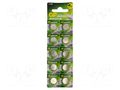 Battery: alkaline; LR1130,LR54,coin; 1.5V; non-rechargeable GP BAT-AG10/GP-B10