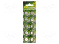 Battery: alkaline; LR1130,LR54,coin; 1.5V; non-rechargeable GP BAT-AG10/GP-B10
