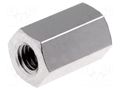 Screwed spacer sleeve; 8mm; Int.thread: M3; brass; nickel VOGT TDYSFF-M3/8