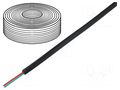 Wire: telecommunication cable; 2x28AWG; stranded; black; 100m BQ CABLE TEL-0030-100/BK