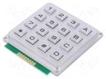 Keypad: metal; No.of butt: 16; none; metal; 200mΩ; 1.2N; 20mA; W: 65mm ACCORD KB1604-MNS-WP