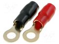 Terminal: ring; insulated; red and black; gold-plated; 35mm2; M8 4CARMEDIA TERMINAL-RING-2G