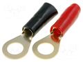 Terminal: ring; insulated; red and black; gold-plated; 16mm2; M8 4CARMEDIA TERMINAL-RING-6G