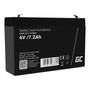 Maintenance-free AGM VRLA Battery Green Cell AGM39 6V 7.2Ah (for alarm system, cash register, toy), Green Cell AGM39