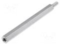 Screwed spacer sleeve; 50mm; Int.thread: M3; Ext.thread: M3; brass DREMEC TFM-M3X50/DR213