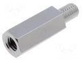 Screwed spacer sleeve; 18mm; Int.thread: M5; Ext.thread: M5; brass DREMEC TFM-M5X18/DR218
