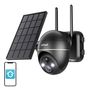 Wireless 5MP WiFi outdoor camera ieGeek ZS-GX4S black with solar panel, ieGeek ZS-GX4S Black