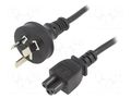 Cable; 3x0.75mm2; AS/NZS 3112 (I) plug,IEC C5 female; PVC; 1.8m ESPE KAB-AUS-M3-1.8-BK