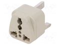 Transition: adapter; 2P+PE; 250VAC; 13A; white; PIN: 3 NINIGI ADAPTER-ENGLAND