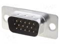 D-Sub HD; PIN: 15; socket; male; straight; THT; 5A; 20mΩ ADAM TECH HDT15-PT