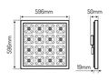 LED Panel DIORA 595x595 36W 4000K 5040lm, dimmable 0-10V, LEDOM 471260