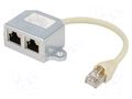 Splitter; 8p8c; RJ45 socket x2,RJ45 plug; straight; female LOGILINK LOG-NP0045