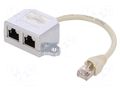 Splitter; 8p8c; RJ45 socket x2,RJ45 plug; straight; female LOGILINK LOG-NP0042