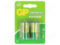 Battery: zinc-carbon; C; 1.5V; non-rechargeable; 2pcs; GREENCELL GP BAT-R14/G-B2