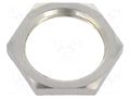 Nut; M20; brass; 24mm; Thread: metric; Pitch: 1.5; Plating: nickel BM GROUP BM2720