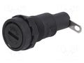 Fuse holder; 5x20mm; 10A; on panel; 250VAC; Cutout: Ø12.5mm SCI GBA-ZA11
