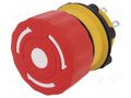 Switch: emergency stop; 22mm; Stabl.pos: 2; NC + NO; red; IP65 ONPOW LAS1-A22Y-11TSB