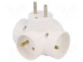 Connector: AC supply; splitter; 2P+PE; white; Output: 4x socket TIMEX-ELEKTRO R-48/Z