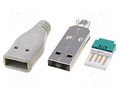 Connector: USB A; plug; for cable; IDC; with protection Goobay USBA-PLUG/IDC