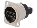 Coupler; HDMI socket,both sides; FT; shielded; 19x24mm; metal CLIFF CP30116