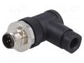 Connector: M12; plug; PIN: 5; male; 60V; angled 90°; IP67; for cable TE Connectivity T4113401051-000