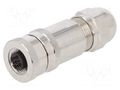 Connector: M12; plug; PIN: 5; female; 60V; straight; IP67; for cable TE Connectivity T4110011051-000