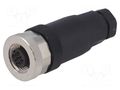 Connector: M12; plug; PIN: 3; female; 250V; straight; IP67; for cable TE Connectivity T4110001031-000