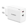 Choetech PD6013, GaN, 2x USB-C, PD65W network charger (white), Choetech PD6013-white