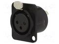 Connector: XLR; socket; female; PIN: 3; straight; with push button NEUTRIK NTR-NC3FD-L-BAG-1