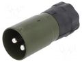 Connector: circular; plug; male; 24V; PIN: 2; straight; for cable ELKE 2824-11.00