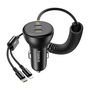 60W Baseus USB-C car charger + Lightning cable (Black), Baseus C00035902121-00