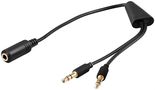 Audio Adapter (Headphones > Notebook), 0.4 m, black - connects a stereo headset (3.5 mm jack plug, 4-pin) to a PC or notebook 48980