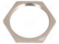 Nut; PG21; brass; nickel; 32mm; Thread: PG BM GROUP BM2701