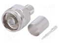 Connector: N; plug; male; straight; 50Ω; crimped; for cable; PTFE TELEGÄRTNER J01020A0110