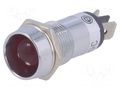 Indicator: LED; recessed; red; 24VDC; Ø14.2mm; IP40; brass SCI ILL16-24R