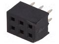 Connector: pin strips; socket; female; PIN: 6; THT; straight; 2mm CONNFLY ZL265-6DG